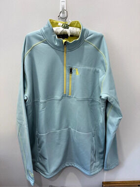 Local Boy Outfitters Quarter-Zip Jacket in Blue & Yellow Mens Size Large